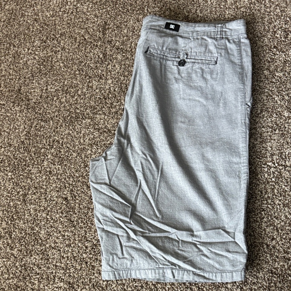 DC Men's Light Gray Flat Front Shorts